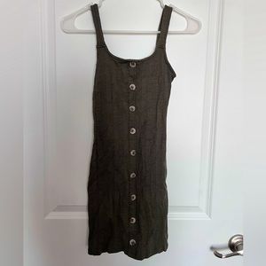 Ribbed green casual dress